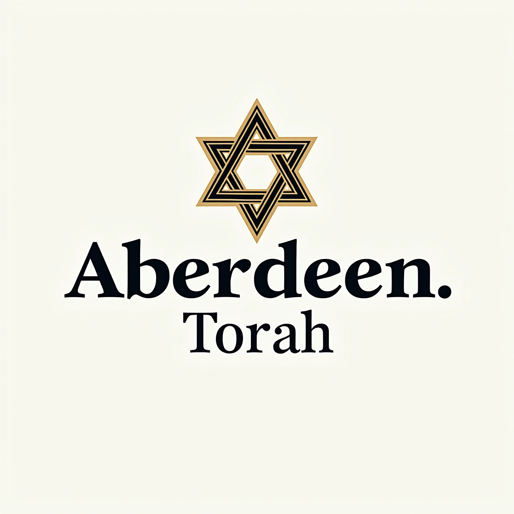 Aberdeen Torah logo featuring Star of David symbol with elegant serif typography representing Jewish heritage and community